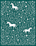 Enchanted Garden Unicorns White Floral Rug