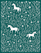 Enchanted Garden Unicorns White Floral Rug