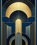 Elegant Gold Sunburst Geometric Design Rug