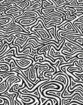 Black White Abstract Maze Design Rug