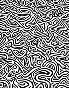 Black White Abstract Maze Design Rug