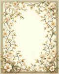 Cream Botanical Vines Decorative Rug