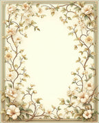 Cream Botanical Vines Decorative Rug