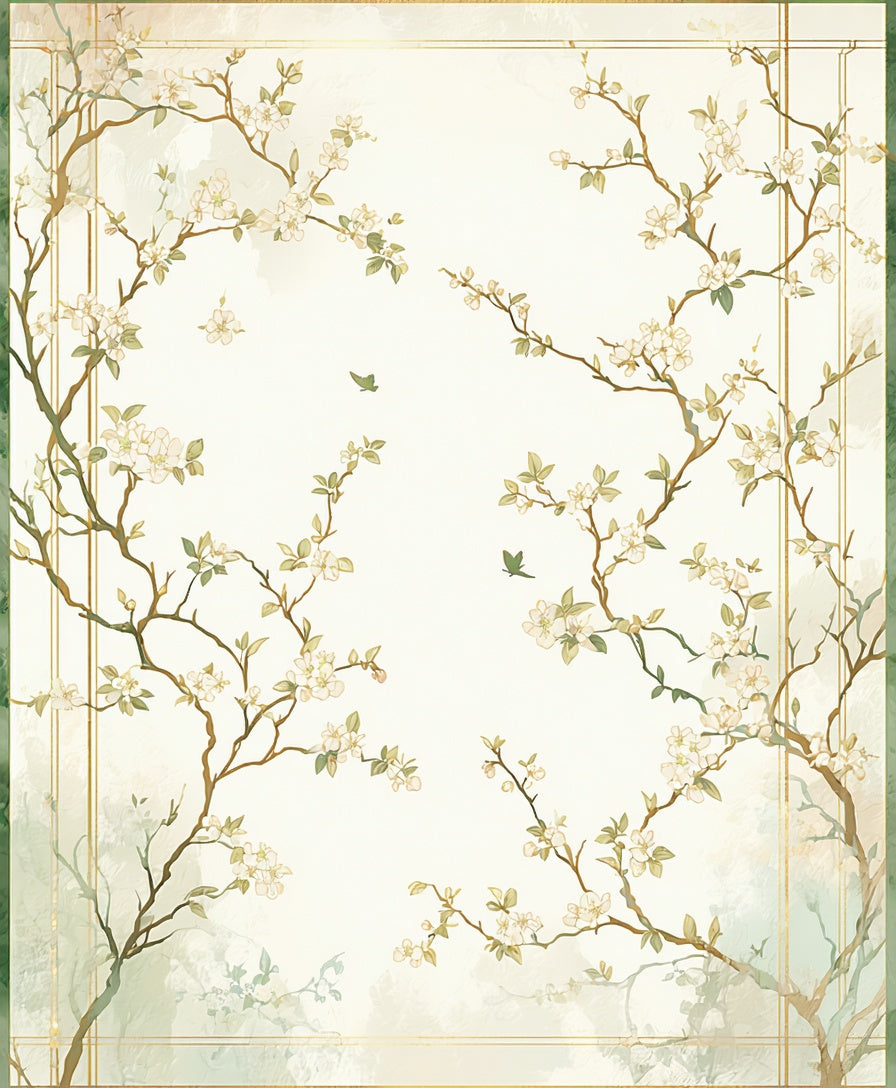 Elegant Plum Blossom Branch Design Rug