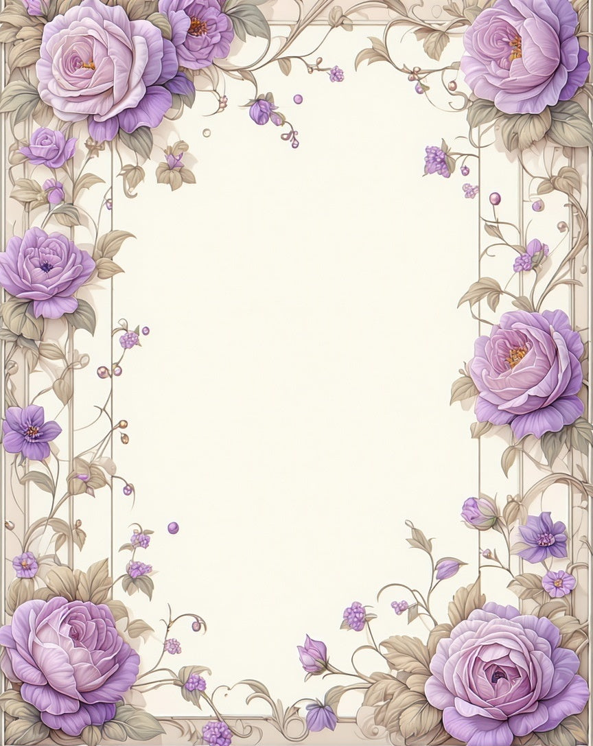 Pastel Floral Vine Scroll Rug