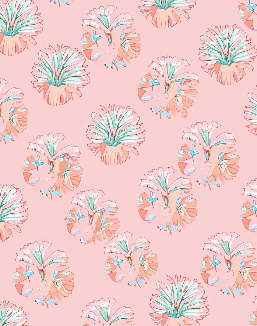 Painterly Floral Design In Blush Tones Rug
