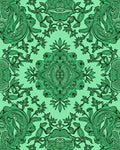 Emerald Green Detailed Floral Medallion Rug
