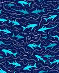 Oceanic Shark Wave Pattern Rug