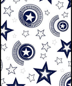 Navy White Starburst Emblem Rug