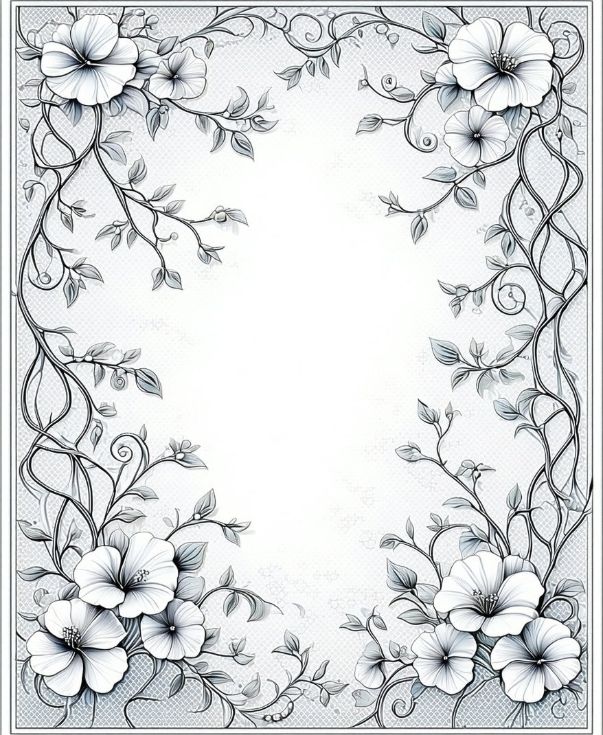 Delicate Floral Vine Pattern Rug