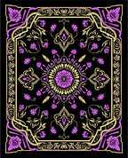 Floral Medallion Patterned Art Rug