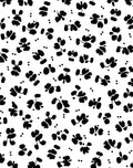 Bold Black White Floral Dotted Pattern Rug