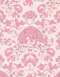 Abstract Pink Floral Symmetry Design Rug