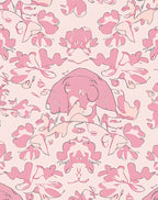 Abstract Pink Floral Symmetry Design Rug