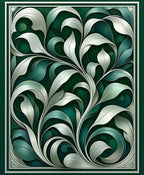 Art Nouveau Swirling Leaf Pattern Rug