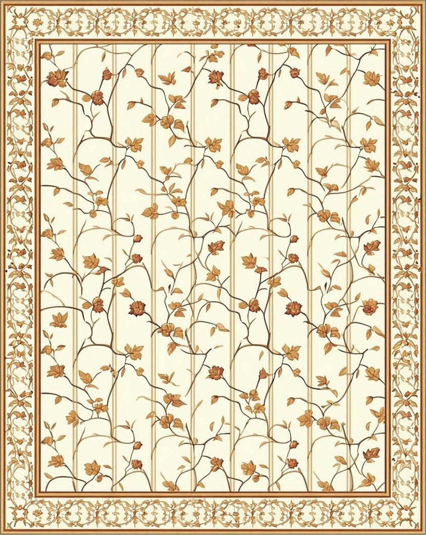 Filigree Floral Vine Pattern Rug