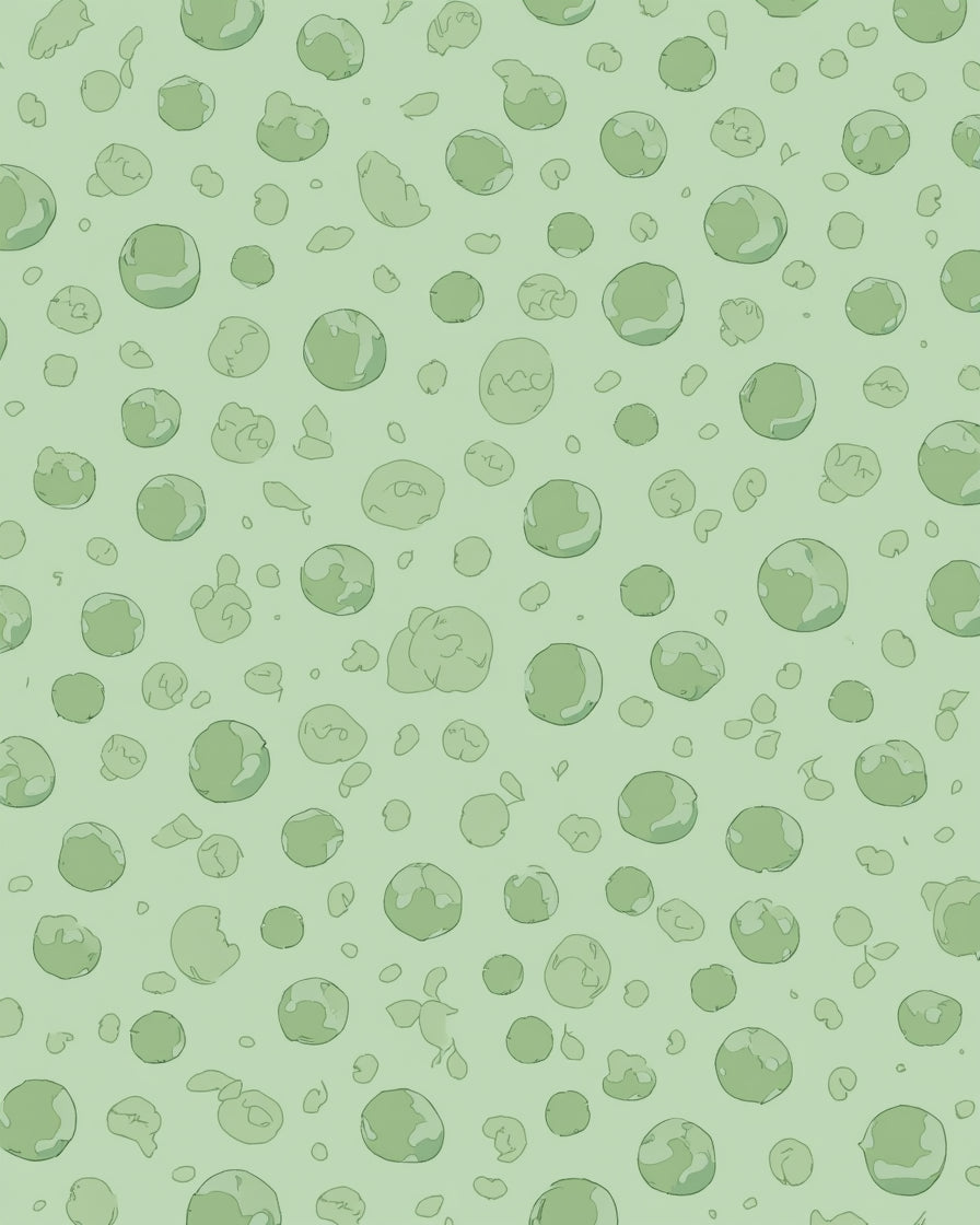 Green Abstract Droplet Pattern Rug