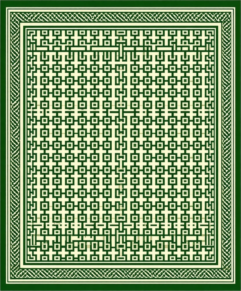 Geometric Maze Pattern Decorative Rug