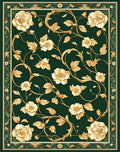 Ornate Gold Floral Vine Design Rug