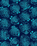 Aqua Floral Detailed Outline Rug