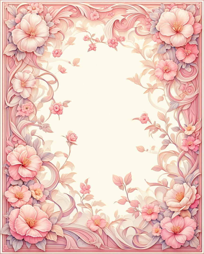 Pastel Floral Swirl Design Rug
