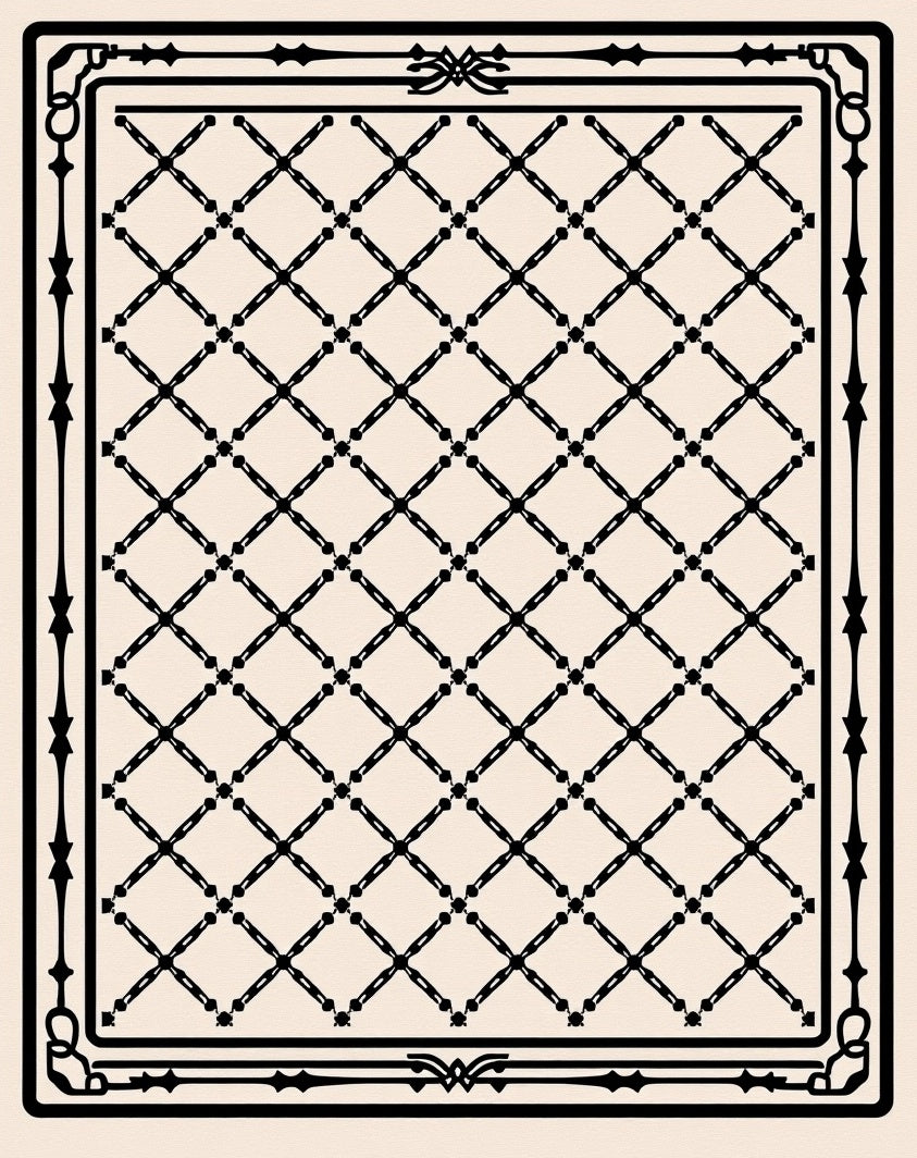 Classic Lattice Border Design Rug
