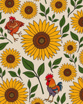 Farmhouse Rooster Sunflower Pattern Rug