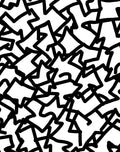 Bold Black Interlocking Abstract Pattern Rug