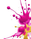 Vibrant Splash Gold Pink Splatter Rug