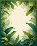 Lush Tropical Jungle Leaf Pattern Rug