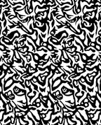 Abstract Black White Organic Pattern Rug