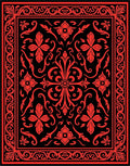 Crimson Floral Bordered Tapestry Rug
