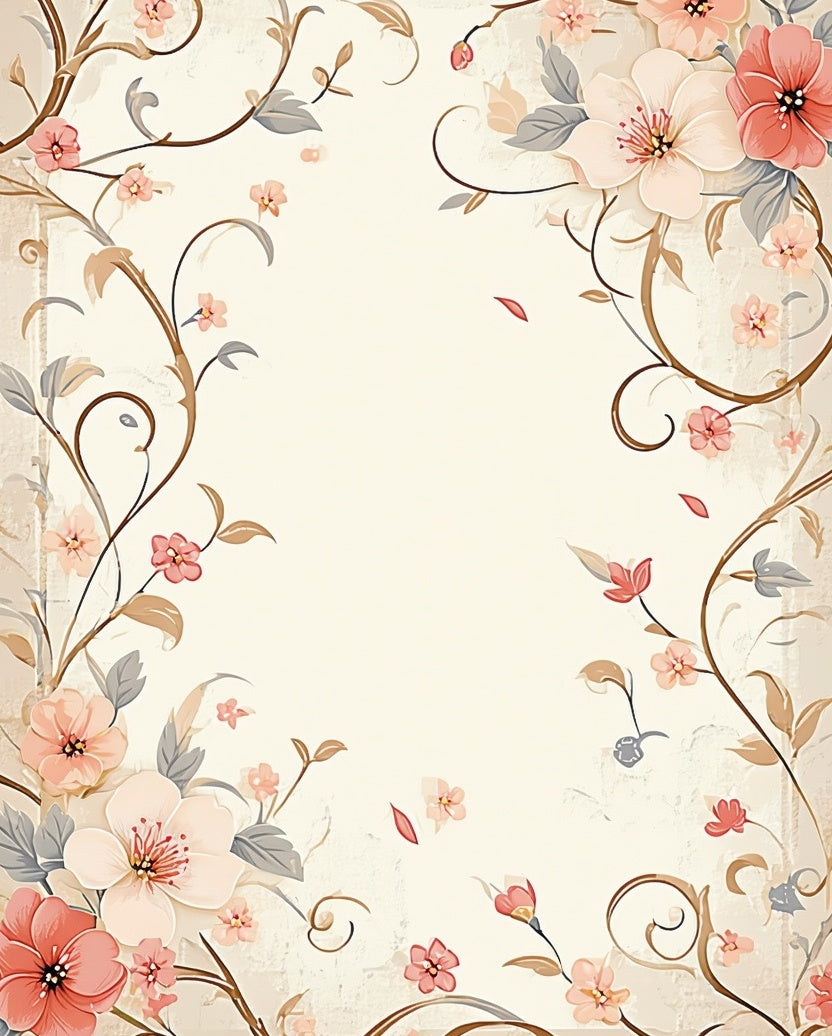 Elegant Floral Vine Garden Pattern Rug
