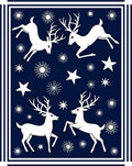 Winter Deer Starry Night Scene Rug