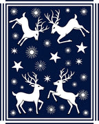 Winter Deer Starry Night Scene Rug