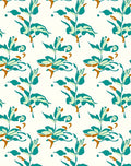 Teal Botanical Abstract Pattern Rug