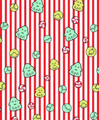Red Striped Holiday Treat Scatter Rug