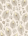 Delicate Feather Floral Sketch Pattern Rug
