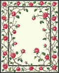 Floral Vine With Pink Roses Design Rug