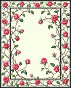 Floral Vine With Pink Roses Design Rug