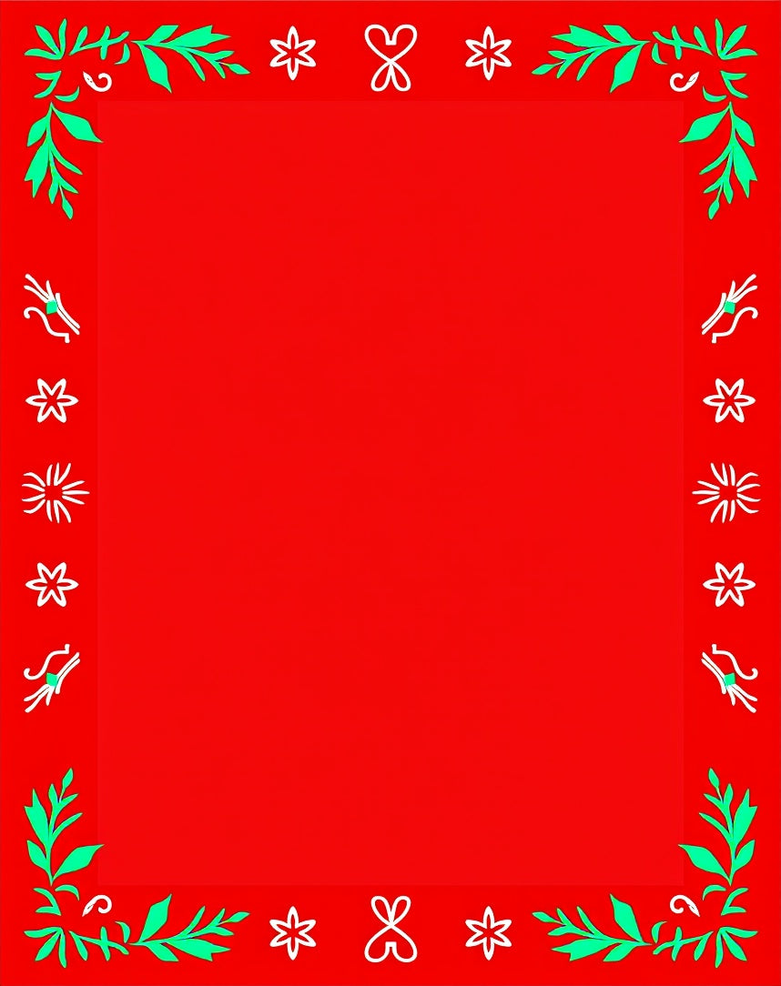 Red Green White Holiday Border Rug