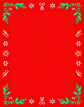 Red Green White Holiday Border Rug
