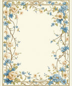 Ornate Floral Vine Pattern Rug