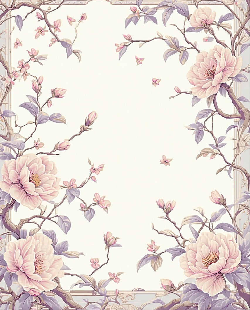 Delicate Blossom Floral Pattern Art Rug