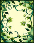Green Vine Swirl Pattern Rug