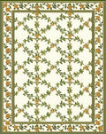 Green Floral Vine Lattice Rug