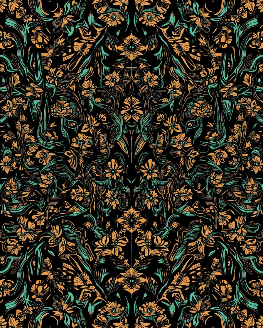 Intricate Floral Symmetry Pattern Rug