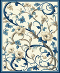 Floral Vine Scrollwork Classic Design Rug