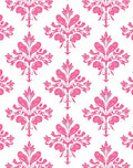 Pink Floral Damask Pattern Rug