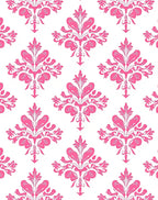 Pink Floral Damask Pattern Rug